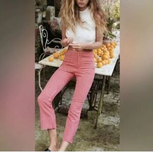 American Eagle Outfitters Red Cropped Ankle Pants